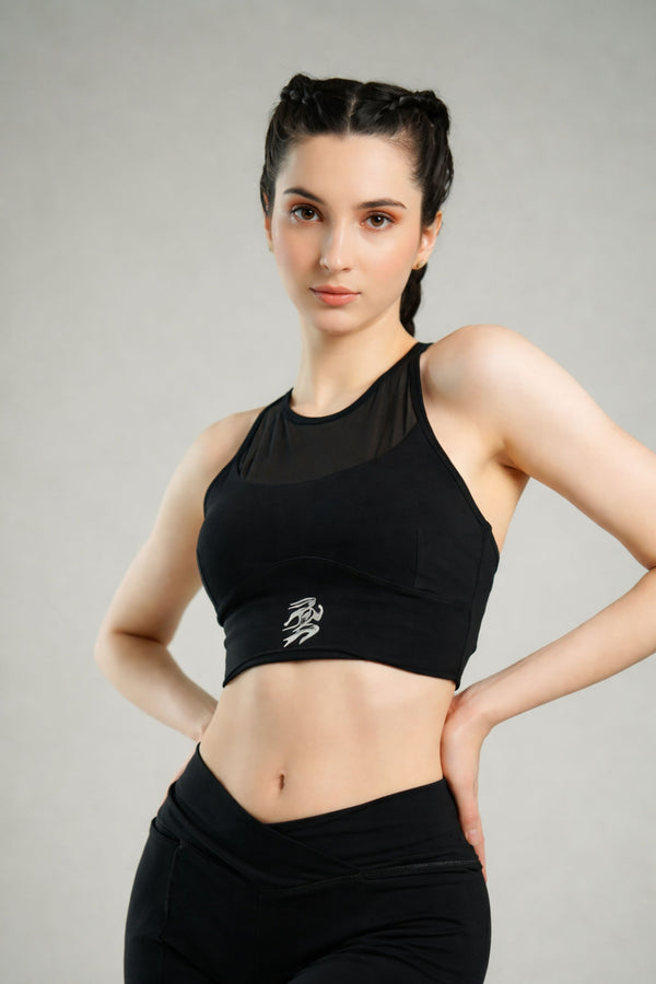 Crop Mesh Top